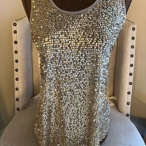 Xhilaration Gold Sequin Tank Top